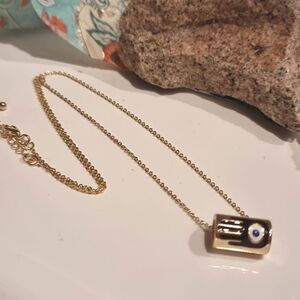 New FP Gold and Black Evil Eye Hamsa Necklace